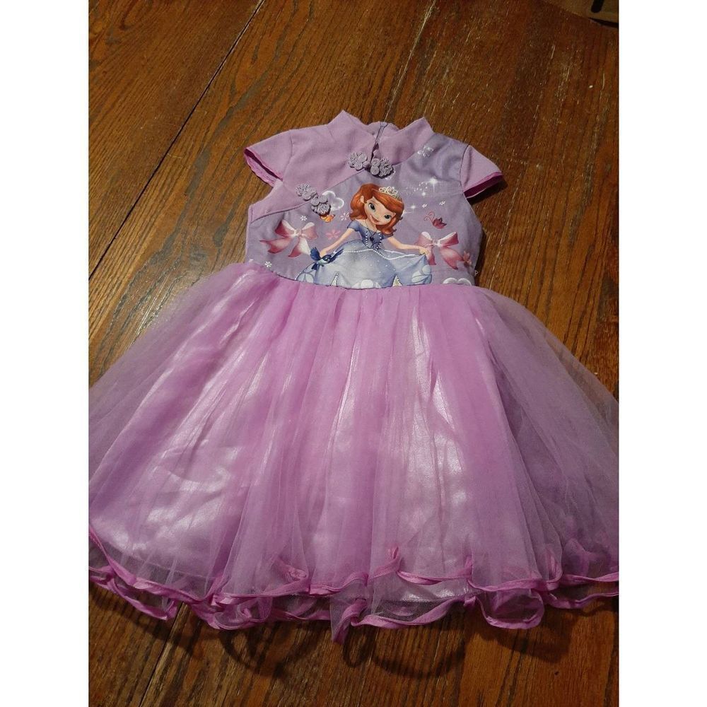 Size 110 (5) Fuyimei Purple Princess Dress Full Skirt Casual Halloween Cosplay
